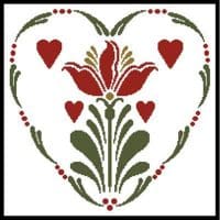 Artecy Cross Stitch Rosemaling Heart 2 13600 JP Cross Stitch Chart Hard Copy