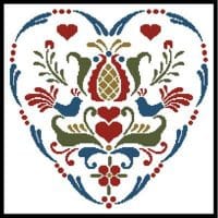 Artecy Cross Stitch Rosemaling Heart 4 13602 JP Cross Stitch Chart Hard Copy