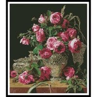 Artecy Cross Stitch Roses Painting  10238 Cross Stitch Chart Hard Copy