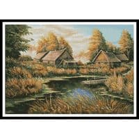 Artecy Cross Stitch Rural River Landscape 14014 Cross Stitch Chart Hard Copy