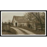 Artecy Cross Stitch Rustic Barn Sepia 13885 Cross Stitch Chart Hard Copy
