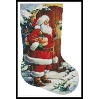 Artecy Cross Stitch Santa at the Door Stocking Right 12748 INT Cross Stitch Chart Hard Copy