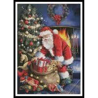 Artecy Cross Stitch Santa at the Tree 10870 INT Cross Stitch Chart Hard Copy