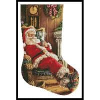 Artecy Cross Stitch Santa Resting Stocking Right 13722 INT Cross Stitch Chart Hard Copy