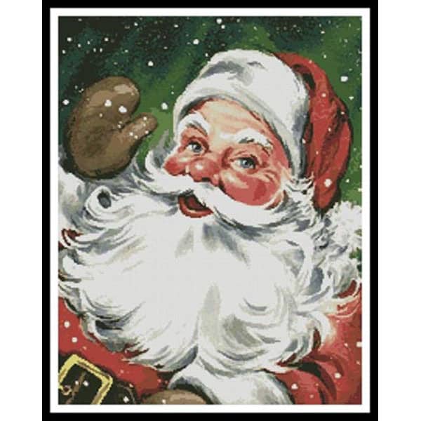 Artecy Cross Stitch Santa Waving 10021 Cross Stitch Chart Hard Copy Jk S Cross Stitch Supplies