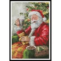 Artecy Cross Stitch Santa with Cuppa 13678 INT Cross Stitch Chart Hard Copy