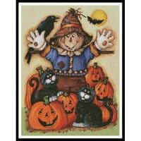 Artecy Cross Stitch Scarecrows Halloween Pumpkin Patch  11369 PFLD Cross Stitch Chart Hard Copy