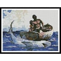 Artecy Cross Stitch Shark Fishing Mini 12532 Cross Stitch Chart Hard Copy