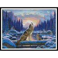 Artecy Cross Stitch Sitting Wolf and Cub 12669 MGL Cross Stitch Chart Hard Copy