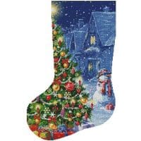 Artecy Cross Stitch Snowman and Christmas Tree Stocking Left 14174 INT Cross Stitch Chart Hard Copy