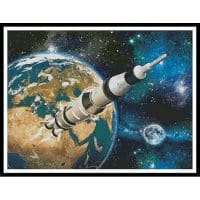 Artecy Cross Stitch Space Rocket 11732 Cross Stitch Chart Hard Copy