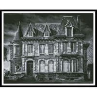 Artecy Cross Stitch Spooky House Black and White 13691 Cross Stitch Chart Hard Copy