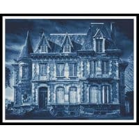 Artecy Cross Stitch Spooky House Blue 13692 Cross Stitch Chart Hard Copy