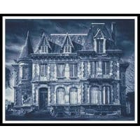 Artecy Cross Stitch Spooky House Blue 2 13693 Cross Stitch Chart Hard Copy