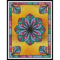 Artecy Cross Stitch Stained Glass Floral 1 11663 Cross Stitch Chart Hard Copy