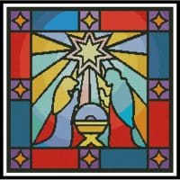 Artecy Cross Stitch Stained Glass Nativity 13821 JP Cross Stitch Chart Hard Copy