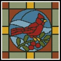 Artecy Cross Stitch Stained Glass Square 1 12975 JP Cross Stitch Chart Hard Copy