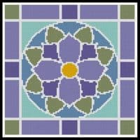 Artecy Cross Stitch Stained Glass Square 2 12976 JP Cross Stitch Chart Hard Copy
