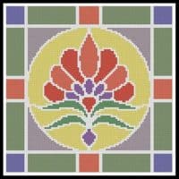 Artecy Cross Stitch Stained Glass Square 3 12977 JP Cross Stitch Chart Hard Copy