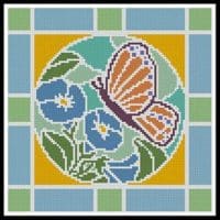 Artecy Cross Stitch Stained Glass Square 5 13330 JP Cross Stitch Chart Hard Copy