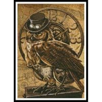 Artecy Cross Stitch Steampunk Owl Mini 13449 Cross Stitch Chart Hard Copy