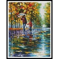 Artecy Cross Stitch Stroll in Autumn Park Crop 13905 LA Cross Stitch Chart Hard Copy