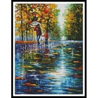 Artecy Cross Stitch Stroll in Autumn Park Large 13908 LA Cross Stitch Chart Hard Copy