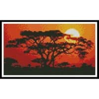 Artecy Cross Stitch Sunrise in Kenya Mini 11875 Cross Stitch Chart Hard Copy