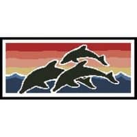 Artecy Cross Stitch Sunset Dolphins 11009 Cross Stitch Chart Hard Copy