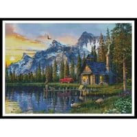 Artecy Cross Stitch Sunset Log Cabin 13014 MGL Cross Stitch Chart Hard Copy
