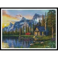 Artecy Cross Stitch Sunset Log Cabin Large 13022 MGL Cross Stitch Chart Hard Copy