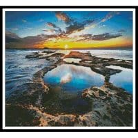 Artecy Cross Stitch Sunset Rock Pools 10404 Cross Stitch Chart Hard Copy