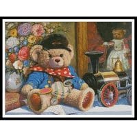 Artecy Cross Stitch Teddy and Locomotive 11282 MGL Cross Stitch Chart Hard Copy