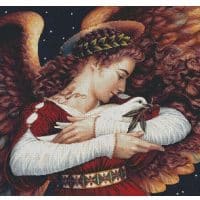Artecy Cross Stitch The Angel and the Dove Crop 14374 LB Cross Stitch Chart Hard Copy