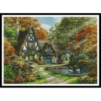 Artecy Cross Stitch The Autumn Cottage Large 12582 MGL Cross Stitch Chart Hard Copy