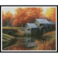 Artecy Cross Stitch The Old Mill in October 13795 HDLY Cross Stitch Chart Hard Copy