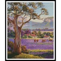 Artecy Cross Stitch The Purple Paddock Crop 13652 ARTL Cross Stitch Chart Hard Copy