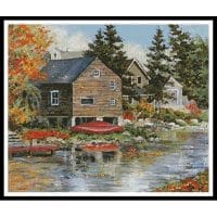 Artecy Cross Stitch The Red Canoe 11371 PFLD Cross Stitch Chart Hard Copy