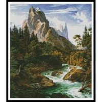 Artecy Cross Stitch The Wetterhorn with the Reichenbachtal 10664 Cross Stitch Chart Hard Copy