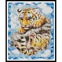 Artecy Cross Stitch Tiger Cub on a Branch 10923 KH Cross Stitch Chart Hard Copy