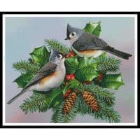 Artecy Cross Stitch Titmouse and Holly 12695 MGL Cross Stitch Chart Hard Copy