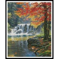 Artecy Cross Stitch Tranquil Falls Crop 13347 MK Cross Stitch Chart Hard Copy