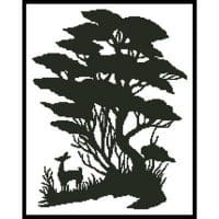 Artecy Cross Stitch Tree and Deer Silhouette 13574 Cross Stitch Chart Hard Copy