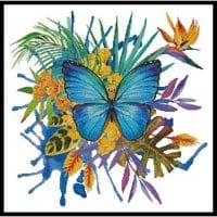 Artecy Cross Stitch Tropical Butterfly 2 12928 LF Cross Stitch Chart Hard Copy