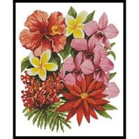Artecy Cross Stitch Tropical Flowers of Oz 10167 GF Cross Stitch Chart Hard Copy
