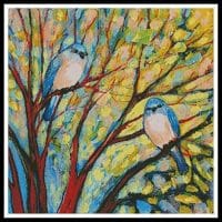 Artecy Cross Stitch Two Bluebirds 11970 ML Cross Stitch Chart Hard Copy