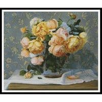 Artecy Cross Stitch Vase of Roses  11141 INT Cross Stitch Chart Hard Copy