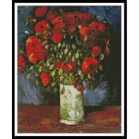 Artecy Cross Stitch Vase with Red Poppies 10246 Cross Stitch Chart Hard Copy