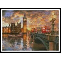 Artecy Cross Stitch Westminster Sunset 12718 MGL Cross Stitch Chart Hard Copy