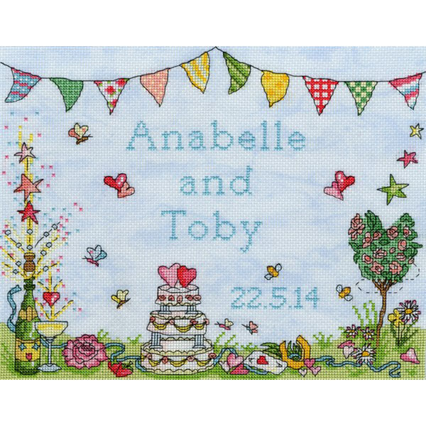 Bothy Threads XWS8 Wedding Celebration Cross Stitch Kit JK's Cross